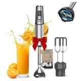 Anybear Immersion Blender, 1100W 2-in-1 Hand Held Blender with Full Copper Motor & Stainless Steel Body, 15 Speed & Turbo Mode Hand Mixer, Blade with Anti-scratch Coating (Gray) - Retail: $110