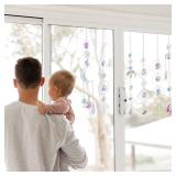 6Pieces Crystal Suncatchers for Window Hanging Sun Catcher with Chain Rainbow Maker Crystal Prisms Decor for Home Garden Party Wedding Ornament Gift Mother Daughter - Retail: $18