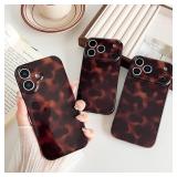 CHEDEMK Compatible with iPhone 17 Pro Max Case, Tortoise Shell Chic Amber Brown Print Leopard, Fashion Classic Soft TPU Protective Case for Women Compatible with iPhone 17 Pro Max 6.9 