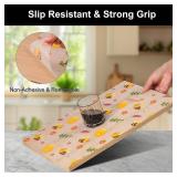 Cooyes Shelf Liner â Non-Slip Cabinet & Drawer Liner for Kitchen â Non-Adhesive Waterproof Shelf Paper with Modern Pattern â Durable EVA Cabinet Mat â Easy to Cut (Amber,11.8\" W x