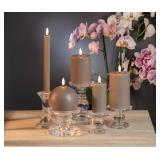 Abbott Collection Wax LED Flameless Pillar Candle - Gray (3x4 H) - Retail: $20