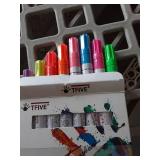 TFIVE Fluorescent Paint Markers, 8 Colors Neon UV Paint Pens for Blacklight - Oil-Based, Medium Tip, Waterproof Permanent Marker Pens for Rock Painting, DIY Art Crafts, Scrapbooking, Glass Windows - R