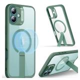 ESR for iPhone 16 Plus Case with Stand, Compatible with MagSafe, Magnetic Kickstand Case for iPhone 16 Plus, Military-Grade Protection Shockproof Case, Boost Series, Clear Green - Retail: $10