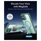 ESR for iPhone 16 Plus Case with Stand, Compatible with MagSafe, Magnetic Kickstand Case for iPhone 16 Plus, Military-Grade Protection Shockproof Case, Boost Series, Clear Green - Retail: $10