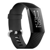 Hamile Bands Compatible with Fitbit Charge 4 / Fitbit Charge 3 / Fitbit Charge 3 SE, Waterproof Replacement Watch Strap Fitness Sport Band Wristband for Women Men, Large, Black - Retail: $7