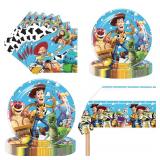 41pcs Toy Storys Party Supplies include 20 plates, 20 napkins, 1 Tablecloth for the Toy Storys birthday party decoration - Retail: $19