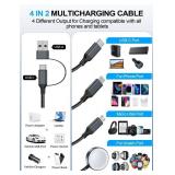 Travel Essentials,Multi Charging Cable for Apple Watch Charger/iPhone Charger/Samsung Charger,USB A & Type C Cable for iWatch Ultra/10-2/iPhone 17-11/Samsung S26-S20,Android Phone,Car[1.2M]-White - Re