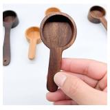 Coffee Spoons, Wooden Tablespoon Scoop, Wooden Coffee Ground Spoon, Measuring for Ground Beans or tea, Soup Cooking Mixing Stirrer Kitchen Tools Utensils, 1 Wooden Tea Scoop (Walnut Wooden 3.86 inï¼