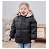 TUONROAD Baby Boy Girl Black Coat for Toddlers Fleece Lined Outwear Outfits 3 4 Years Child Winter Heavy Padded Outerwear 3T 4T Kids Warm Soft Hooded Down Jackets 3Y 4Y Sweets Playwear Snowsuits - Ret