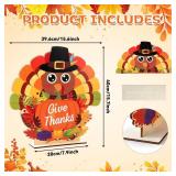 Thanksgiving Porch Sign Turkey Welcome Signs Fall Harvest Wooden Yard Signs Thanksgiving Turkey Welcome Sign Decor for Farmhouse Indoor Outdoor Autumn Decorations Fall Party Supplies 15.7\"H - Retail: