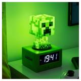 Marked, See Photos Paladone Minecraft Offical Licensed Creeper Icon Alarm Clock and Night Light for Kids and Tweens, Gaming Room Accessory - Minecraft Gamer Enthusiast Novelty Gift - Retail: $26