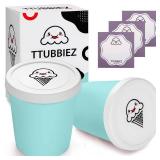 TTUBBIEZ Ice Cream Containers (2 Pack - 1 Quart Each), Ice Cream Containers for Homemade Ice Cream, Ice Cream Storage Containers, 1 Quart Freezer Containers for Ice Cream Storage - Mint Chip