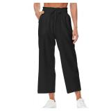 CNJXJCD Womens Linen Pants Wide Leg High Waisted Drawstring Casual Flowy Pants with Pockets XL - Retail: $15