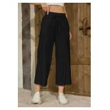 CNJXJCD Womens Linen Pants Wide Leg High Waisted Drawstring Casual Flowy Pants with Pockets XL - Retail: $15