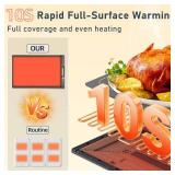 Food Warming Mat, Fast Heating Electric Food Warming Mat 7-Temp Levels, Foldable Suitable for Food Warmers for Parties Buffet and Daily Food Warming, with Timer and Overheat Protection (Gray) - Retail