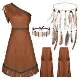 Shihanee 4 Pcs Halloween Women Costume Set Maiden Princess Costume Dress Outfit for Halloween(Large) - Retail: $40