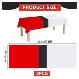 SAVITA 2pcs Red and White Cartoon Anime Party Tablecloth, 108x180cm/43x71in Large Plastic Table Cloth Cover for Birthday Kids Events Supplies Decorations - Retail: $8