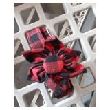 Malier Christmas Dog Collar with Bow tie, Classic Buffalo Plaid Dog Collar with Buckle Adjustable Collar for Small Medium Large Dogs Puppy (M, Red & Black Plaid) - Retail: $12