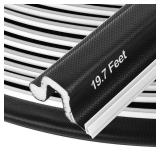 Kerf Door Weather Stripping 19.7 Ft V-Shaped Door Seal Strip for Large Gap Frame Front Door Extra Thick Sealers Replacement Exterior Entry Jamb Gasket Easy Installation Cut to Size - Black - Retail: $