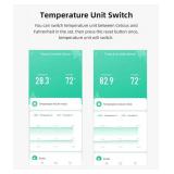 WiFi Hygrometer Thermometer Sensor: Smart Temperature Humidity Monitor, with Remote Monitor and TUYA APP Notification Alert, High Precision Indoor Thermometer No Hub Required, Work with Alexa (1-Pack)
