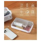 CoiiJoii 3PCS Clear Hard Shell Zipper Case,Portable Cosmetic Bag with Zipper, Diaper Bag Organizing Pouches, Kid