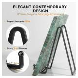 IPAME 12 Inch Large Plate Stands for Display - Metal Picture Frame Easel Stands for Plates, Books, Platters, Plaques, Decor (2 Pack) - Retail: $20