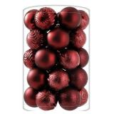 34ct Burgundy Christmas Ball Ornaments Shatterproof Plastic Christmas Tree Decorations for Xmas Party Home Office Holiday Decor -Medium Size (2.36\"/ 60mm) - Retail: $23