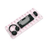 FTSYAD Large Computer Mouse Pad with Non-Slip Base for Desktop, Cute Gaming Mouse Mat with Stitched Edges, Long Extended Anime Mousepad for Laptop, 31.5 x 11.8 inches (Pink Ribbon Bow) - Retail: $10