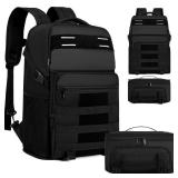 RUCYEN Lunch Backpack, Insulated Cooler Backpack Removable Lunch Box for Men Women, 15.6 Inches RFID Blocking Laptop Backpack Lunch Bag for Work Travel Black - Retail: $41