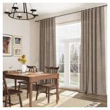 Guken Khaki Linen Curtains 84 Inches Long 2 Panel Set Rod Pocket Semi Sheer Dining Room Cozy Bedroom Decor Cotton Look Country Rustic Farmhouse Boho Curtains 52x84 - Retail: $30
