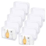 Tbestmax 10 Pack Clear Cosmetic Bags Makeup Bags Portable Waterproof TSA Approved Travel Toiletry Bags Large Organizer White, 9.8\" x 7.1\" x 2.4\" - Retail: $15