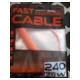 chubbycable Curly Chubby 240W Coiled USB C Fast Charging Cable Durable Braided Charger Cord for Car Compatible with iPhone 17-15 Series iPad, Orange, Type-C to Type-C, 2.13FT-6.56FT - Retail: $20