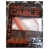 chubbycable Curly Chubby 240W Coiled USB C Fast Charging Cable Durable Braided Charger Cord for Car Compatible with iPhone 17-15 Series iPad, Orange, Type-C to Type-C, 2.13FT-6.56FT - Retail: $20