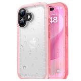 SPORTLINK for iPhone 17 Waterproof Case - Shockproof Dustproof Case with Built-in Screen Protector, Full Body Heavy Duty Sealed Protective Cover for iPhone 17 6.3\" Pink/Frosted Clear - Retail: $33