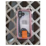 SPORTLINK for iPhone 17 Waterproof Case - Shockproof Dustproof Case with Built-in Screen Protector, Full Body Heavy Duty Sealed Protective Cover for iPhone 17 6.3\" Pink/Frosted Clear - Retail: $33