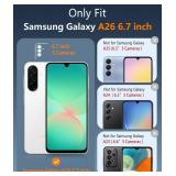 for Samsung Galaxy A26 Case with Magsafe Magnetic Slim Shockproof Protective Case,Translucent Matte Back with Lanyard Strap and 2*9H Tempered Glass Screen Protector Phone Cover 6.7-inch-Blue - Retail: