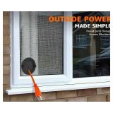 Window Screen Pass Through Attachment - Bring Inside Power Outside, for 1/10\"-1/2\" Cables or Hoses, Fits on Any Standard Window Screen, Dust Proof, for Rv, Pet Cameras, Various LED Lights - Retail: 