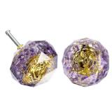 2Pcs Purple Crystal Drawer Cabinet Knobs Pull Handles Knob Decorative Cabinet Handles Unique Cabinet Knobs