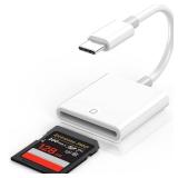 iPhone SD Card Reader USB C, Digital Camera Adapter iPhone 17, Trail Camera SD Card Reader USB C Memory Card Reader for iPhone 17/16/15/iPad/MacBook/iMac/Galaxy/Android - Retail: $10