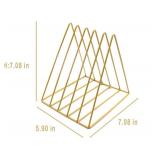 QPEY Triangle File Holder,5 Slot Metal Vinyl Record Stand Holder Magazine Newspaper Holder Photography Props for Office Home (2pc gold) - Retail: $287