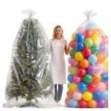 2 Pcs 98.4 x 59 Inches Large Balloon Bags for Transport, Christmas Tree Disposal and Storage Bag, Clear Balloon Drop Bag, Giant Carrying Storage Bags for Wedding Birthday Party Supplies - Retail: $8