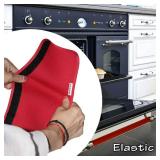 Miaowater 4 PCS Refrigerator Door Handle Covers Kitchen Appliance Decor Handles Anti-Skid Anti-Static Protector Fridge, Dishwasher Oven Keep Off Fingerprints,Food Stains (Red)