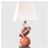 HERBESTBAY Kids Table Lamp, 14 Inch Football, Basketball & Baseball Design with Cute Lampshade, Sports-Themed lamp Ideal for Children