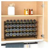 SpaceAid Spice Rack Organizer with 36 Spice Jars, 386 Spice Labels, Chalk Marker and Funnel Set for Cabinet, Countertop, Pantry, Cupboard or Door & Wall Mount - 36 Jars, 17.2\" W Ã 10.8\" H, Black 