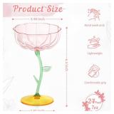 HKSZEH 24 Pcs Pink Plastic Ribbed Coupe Glasses Detachable 7oz Flower Cocktail Glasses Modern Wavy Plastic Cocktail Coupes Disposable Martini Glasses Mimosa Glassware champagne goblets (24, PInk) - Re