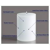 Melt Candle Pillar Candles, 3 Pack - Unscented Candles for Home, Church, Weddings, & More - 3\" x 4\", White - Retail: $24