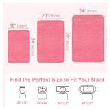 MondayRug Bathroom Rugs Non Slip 24\"x16\", Absorbent Bath Mats Quick Dry, Shaggy Microfiber Bath Rugs, Extra Soft Plush, Machine Washable Bath Mats for Bathroom Floor, Tub and Shower, Pink - Retail: 