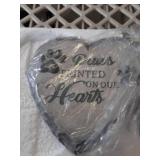 OrnamentallyYou Elegant Resin Stepping Stone, Outdoor Garden Pathway Decoration (Paws Printed on Our Hearts Memorial Stepping Stone for Pet, 9.5\" Dog Funeral and Pet Cemetery Decor) - Retail: $25