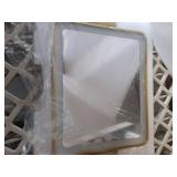 ROLOVE Gold Vanity Mirror with Lights, 14\"Ã12\" LED Makeup Mirror, Lighted Makeup Mirror with Lights, Smart Touch Control 3 Colors Dimmable, Lighted Up Mirror for Makeup Desk, 360Â° Rotation - R