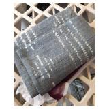 jinchan Boho Kitchen Curtain Linen Tier Curtain Bohemian Cafe 36 Inch Geometric Striped Small Window Drape Rod Pocket Light Filtering Farmhouse Country Rustic for Bathroom RV 1 Panel Blue - Retail: $1